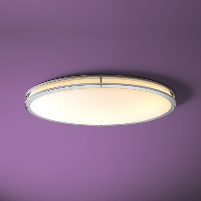 Oracle Acrylic Flush Mount, Polished Chrome