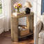 23,62 po W Table de bout de chevet en bois brun avec table de bout et table de chevet Mid-Century-1258059090