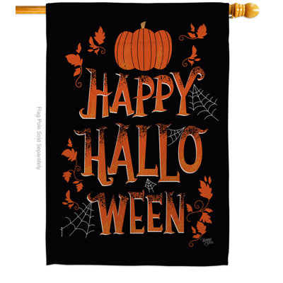 Double Sided 40'' H x 28'' W Polyester Halloween House Flag