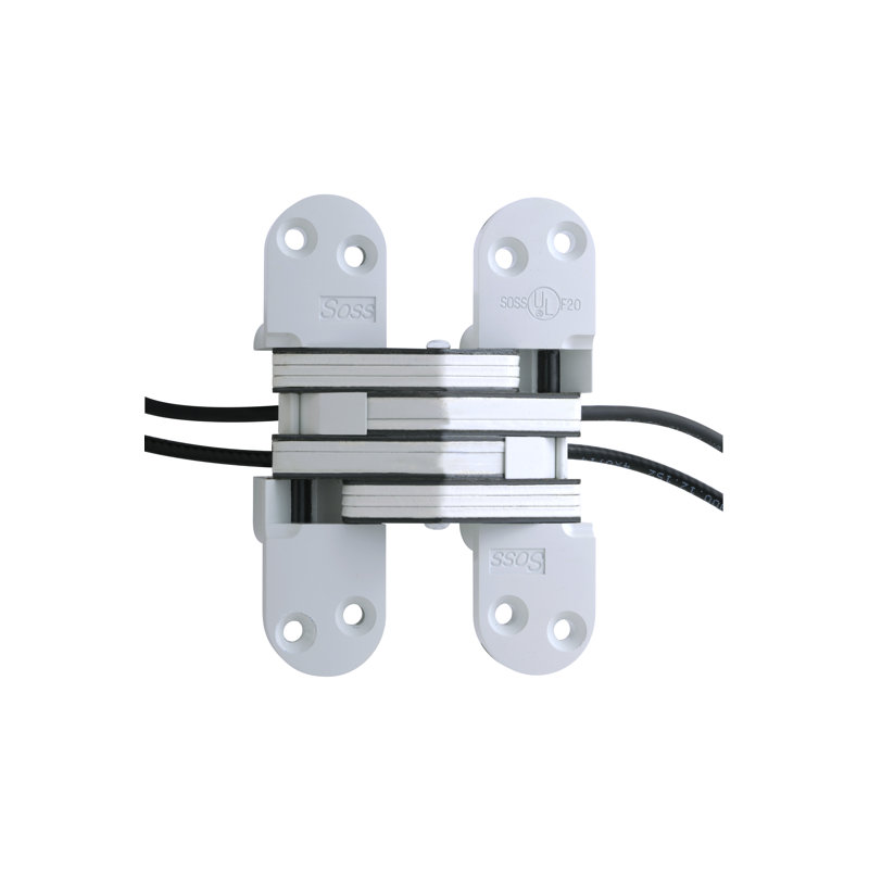 Charnière de porte simple invisible / dissimulée à transfert de puissance H 5,5 po x l 1,38 po