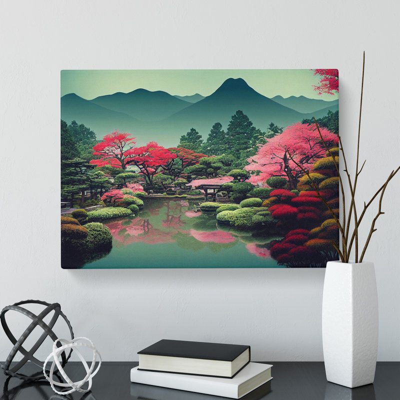 Traditional Japanese Mountains Vol.2 - Wrapped Canvas Print, 50cm H x 76cm W x 3cm D