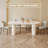70.86" Modern Rectangle Cream White Dining Table Set with 8 Chairs for Kitchen, Bar, Living Room-423033008-423033014