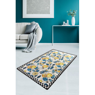 Tapis de qualité supérieure (5,2 x 7,5 pi), 100% polyester, hauteur de velours de 0,2 po | Antibactérien, antidérapant, dessous lavable à la machine | Conception élégante pour le décor du salon et de la chambre à coucher, douce et durable