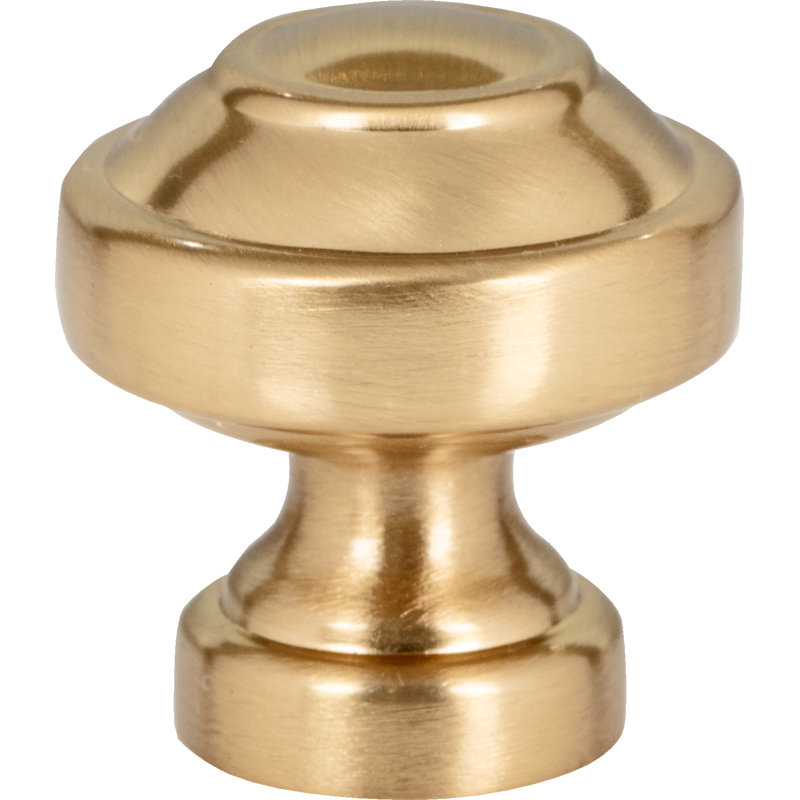 Warm Brass Round Modern Mushroom Knob with Mounting Hardware