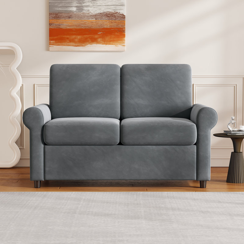 Canapé-lit escamotable avec canapé-lit et matelas simple, Velours gris
