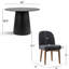 Ensemble de salle à manger moderne de 5 pièces pour 4 personnes avec table ronde noire à pied central de 42 pouces et 4 chaises de salle à manger rembourrées-1357450386