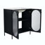 Meuble-lavabo simple 30 po avec plateau en acier Izobelle-597661524