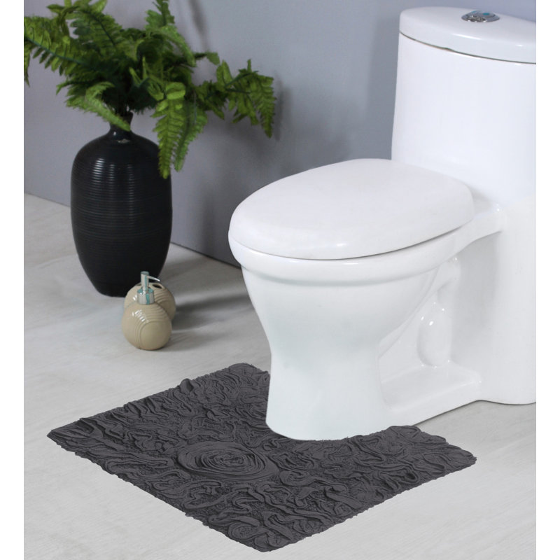 Schoenberger 100% Cotton Contour Bath Mat 20"x20", Gray