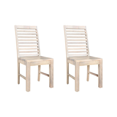 Ensemble de deux chaises d'appoint en bois blanc