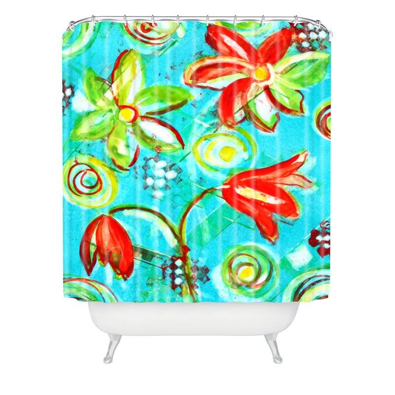 Rideau de douche simple mandarine tango par laura trevey