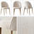 7-Piece Extendable Oak Dining Set with 8 Curved Back Upholstered Chairs
