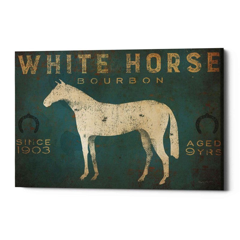 «White Horse No Kentucky» par Ryan Fowler, art mural sur toile, H 18 po x l 26 po x P 0,75 po