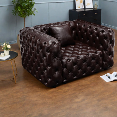 Compression Sectionals, Faux Leather 48.4 Inch Modern Chair for Home