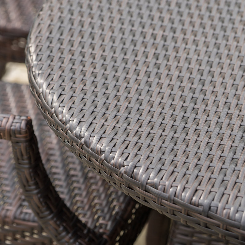 Leyland Oval Wicker/Rattan Outdoor Dining Table, Brown
