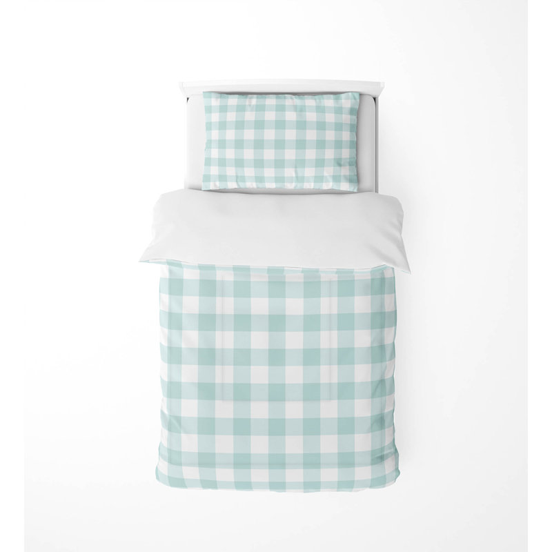 Ensemble d'édredon léger en vichy Proper, Bleu clair