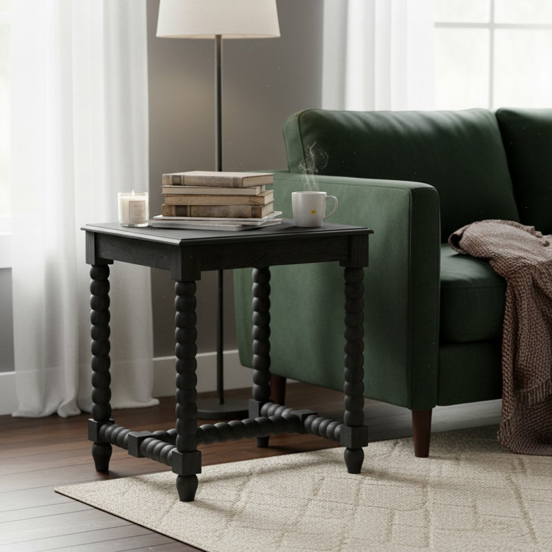 Cyanna Square Black Accent End Table