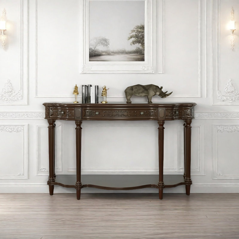 Console rétro sculptée, H 34,65 po x l 59,06 po x P 15,35 po