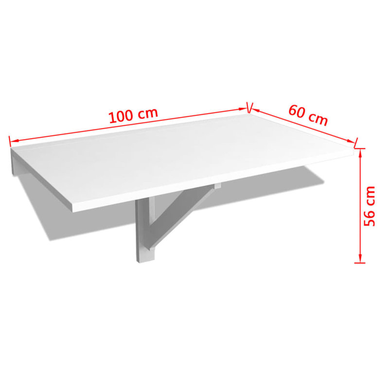 Folding Table White Engineered wood Compact Foldable