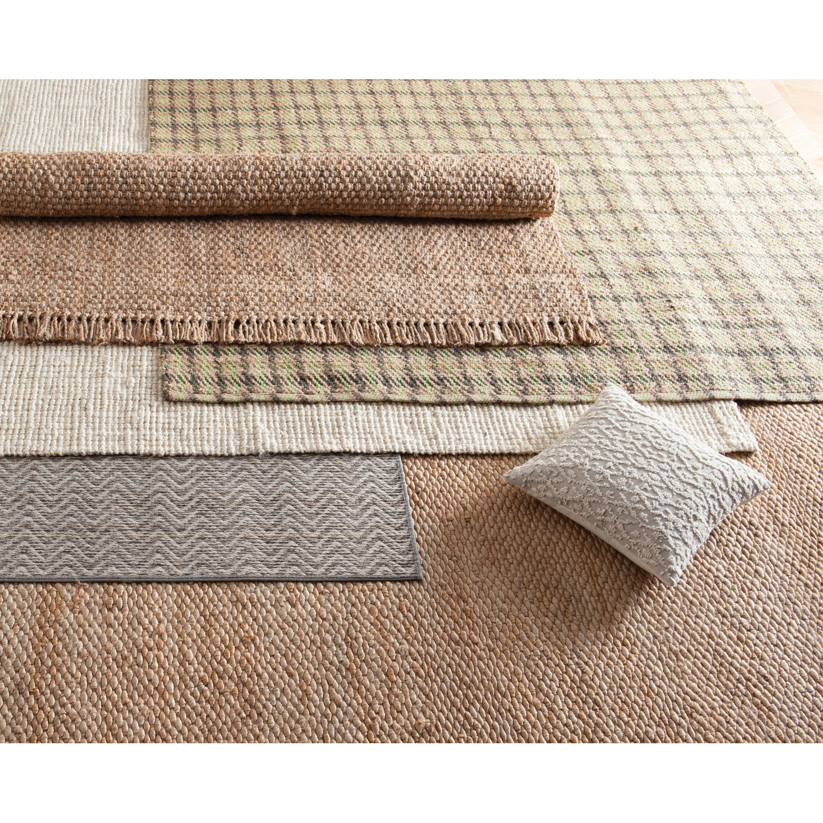 Asta Ivory Hand-Woven Flatweave Jute Rug, Rectangle 3' x 5'