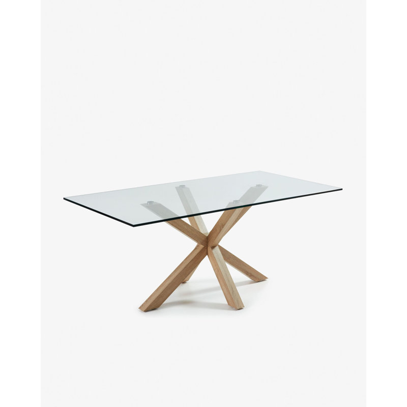Arya Glass Dining Table, Brown, 79" L x 39" W