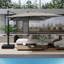 Parasol de patio en porte-à-faux rotatif 10 pi x 13 pi 360 ° avec base-1401862537