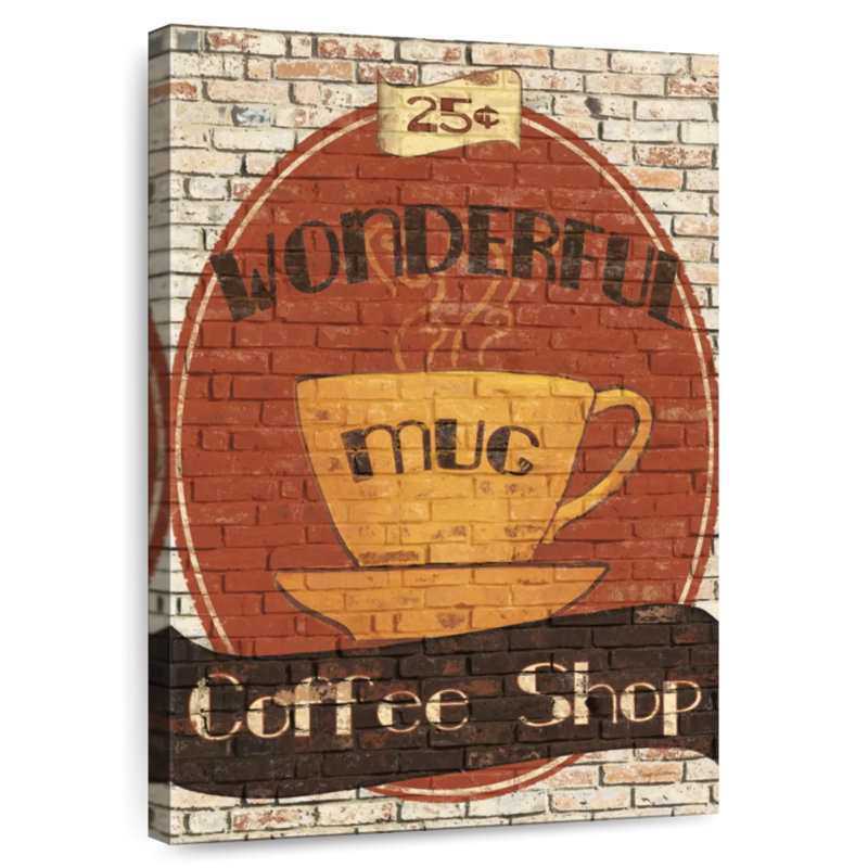 Plaque murale Kema Wonderful Coffee Shop, H 39 po x l 26 po