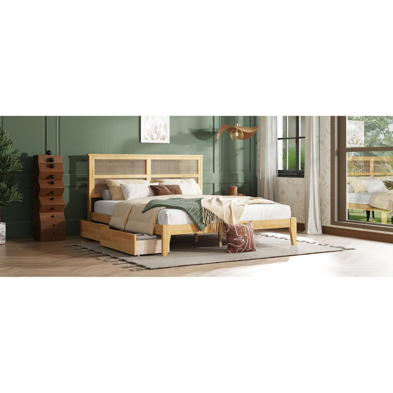 Tête de lit pour très grand lit avec tiroirs de rangement - Qualité de fabrication et style supérieurs, Très grand lit