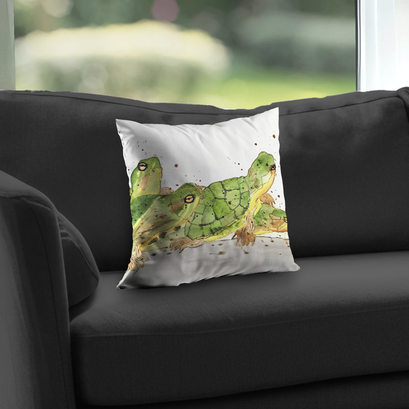 Small Aquatic Turtles Throw Pillow - Home Decor Accent