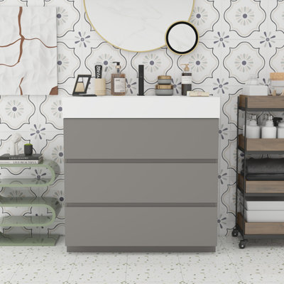 Modern Bathroom Large Storage Vanity