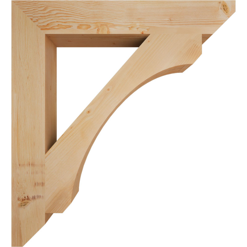 Support en bois / corbeau H 5,5 po x l 40 po BKTLEC06, Sapin de Douglas, H 44 po x l 5,5 po x P 40 po