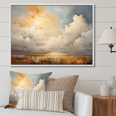Nuage prairies collages V - paysages, reproduction d'art sur toile
