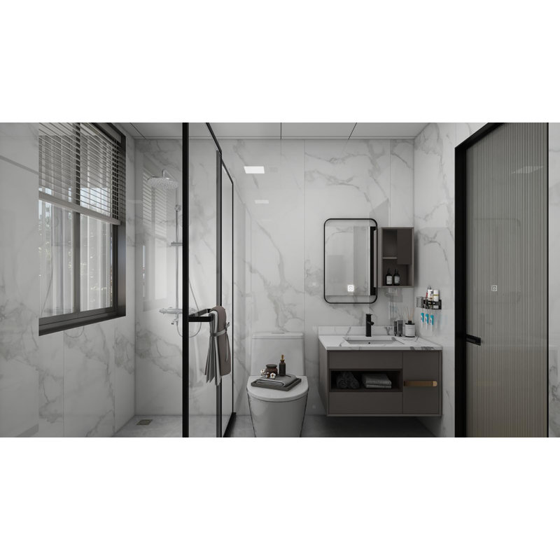 96” Waterproof SPC Shower Wall Panel Kit – 4-Piece Grout-Free Bathroom Surround (42"x60"x96"), 42" H x 96" W x 0.30" D