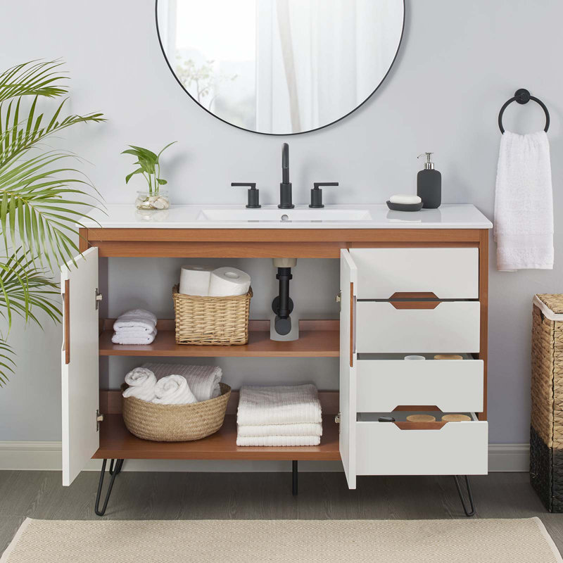 Meuble-lavabo de 48 po Modway Energize, Blanc