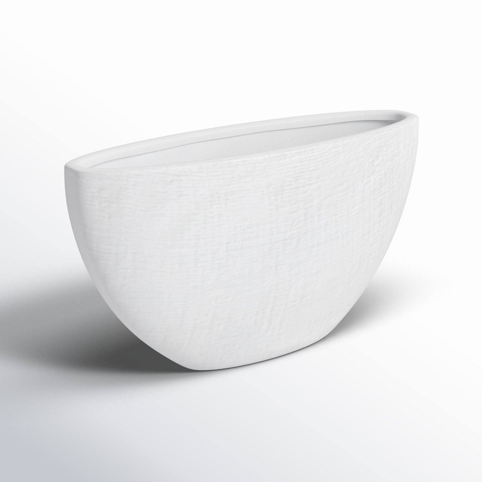 Ceramic Pot Planter, White, 5.75" H x 10.5" W x 2.5" D