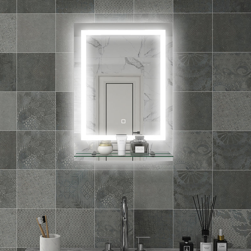 Neomi Rectangle Mirror with Shelves, 70cm x 50cm