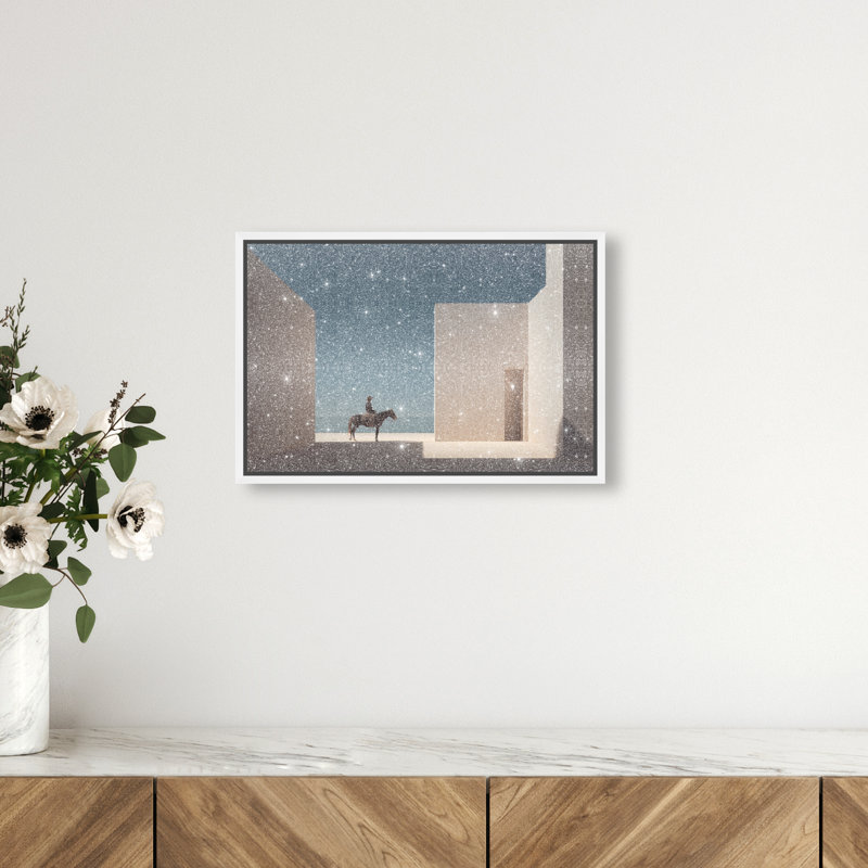 Lone Equestrian I Print by Oliver Gal, 21"H x 31"W, White Floater Frame