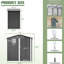 Remise de rangement extérieure en métal de 6 pi x 4 pi en noir, antirouille et spacieuse, pour les outils de jardin, serrure de porte sécurisée, transparente sans fenêtre, installation facile - remise en acier de 6 pi 4 pi, rangement