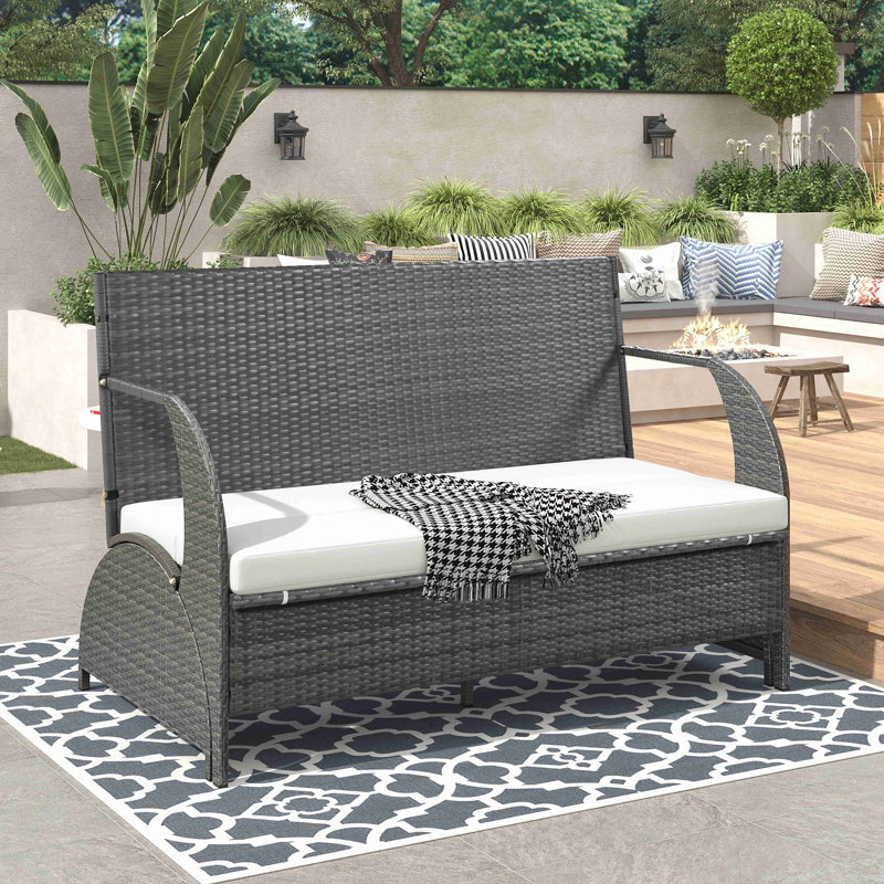 Causeuse d'extérieur polyvalente qui se transforme en quatre sièges et une table, Beige