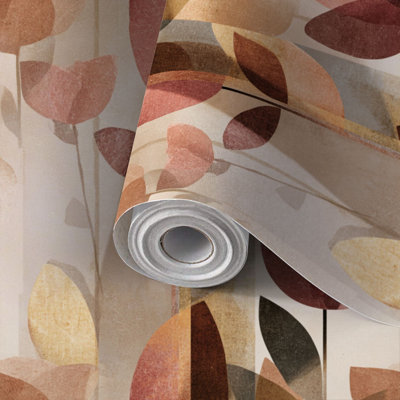 Papier peint à peler et coller, papier peint abstrait, conception de branches florales, art inspiré de la nature minimaliste, auto-adhésif et amovible 24 po x 118 po (60 x 300 cm)