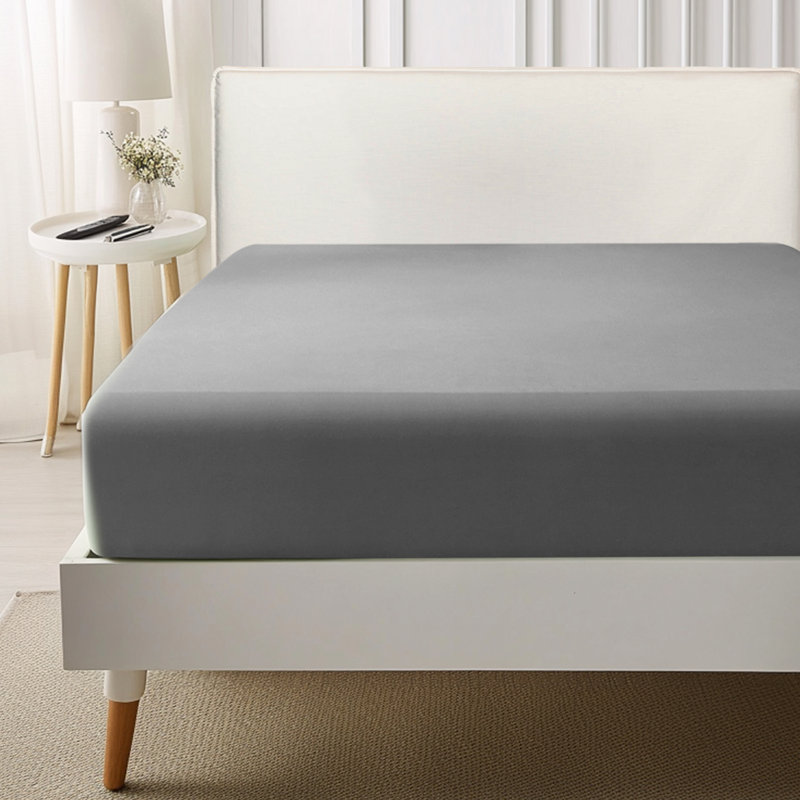 Solayne 1800 Series 22 Inch Deep Microfiber Fitted Sheet, Twin Extra Long Fitted Sheet, Gray