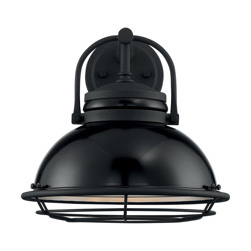 Ankur Wall Light, Black, 11" H x 9.75" W x 10.5" D, Gloss White/Textured Black