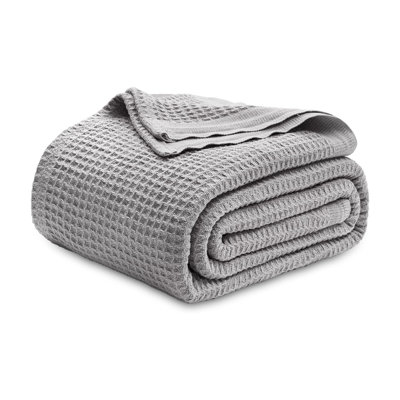 Bedsure Cotton Waffle Weave Throw Blanket