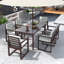  Ensemble de table et chaises d'extérieur en rotin avec coussins de patio amovibles, brun foncé