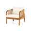 Fauteuil club d'extérieur en bois d'acacia et en osier, siège profond avec coussin moelleux, chaises de véranda pour le jardin, balcon