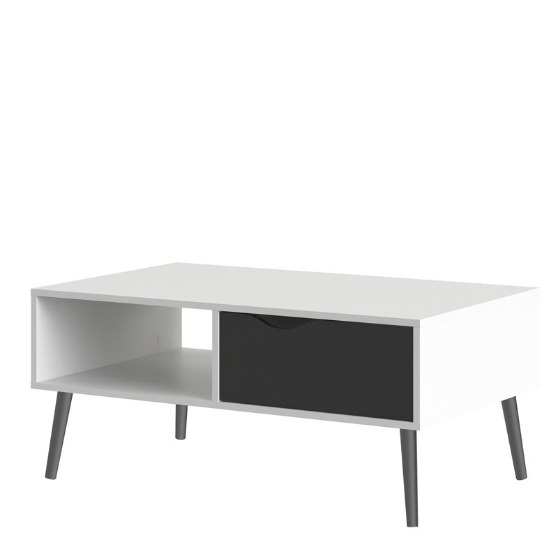 Brennan Four Leg Coffee Table, White/Black