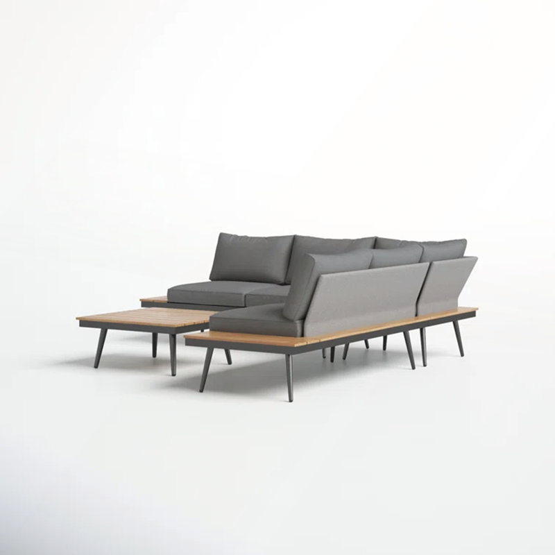 Ensemble de conversation d'extérieur pour 4 personnes avec coussins