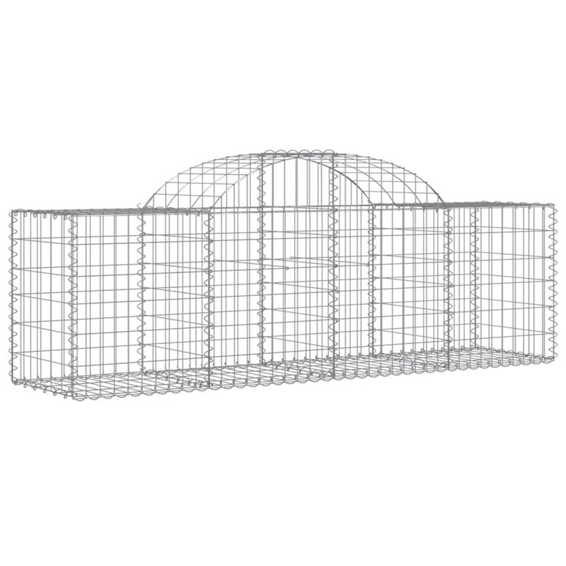 Beechum Galvanized Iron Gabion, 80cm H x 200cm W x 50cm D
