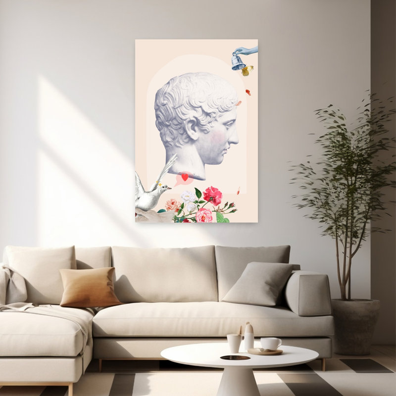 Dreamy Classical Romance Dreamy Elegant Romantic Rose Architecture Landscape Wall Art Print 1 Piece Wrapped Canvas Wall Art
