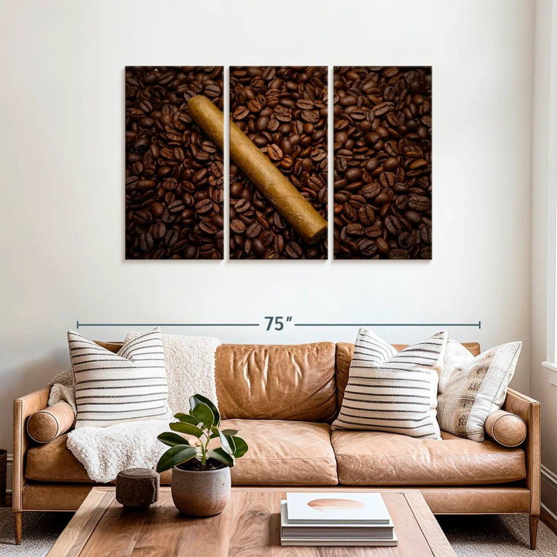 Cigare Senne sur grains de café, H 36 po x l 57 po