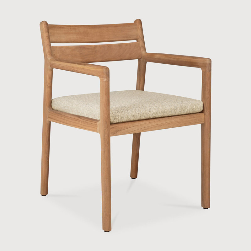 Jack Outdoor Teak Dining Armchair, Natural